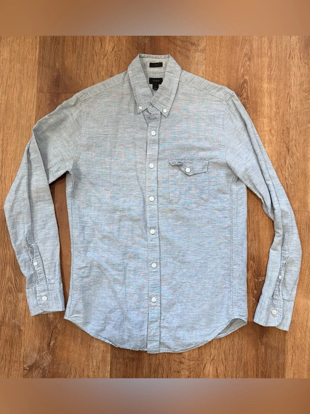 J. Crew Baird McNutt Irish Linen Shirt Slim Fit Mens Small Blue Button Down